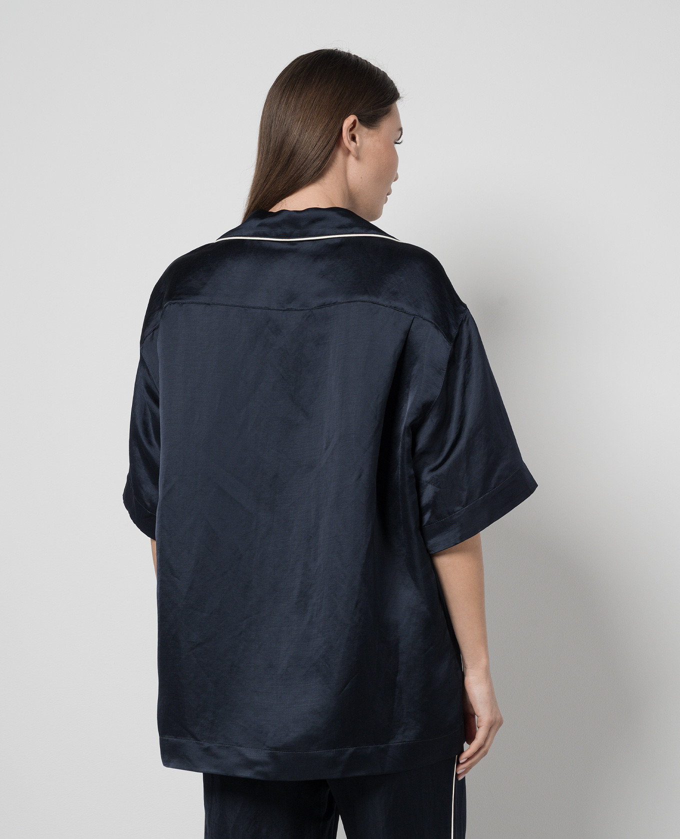 

Blue linen shirt with logo embroidery Palm Angels