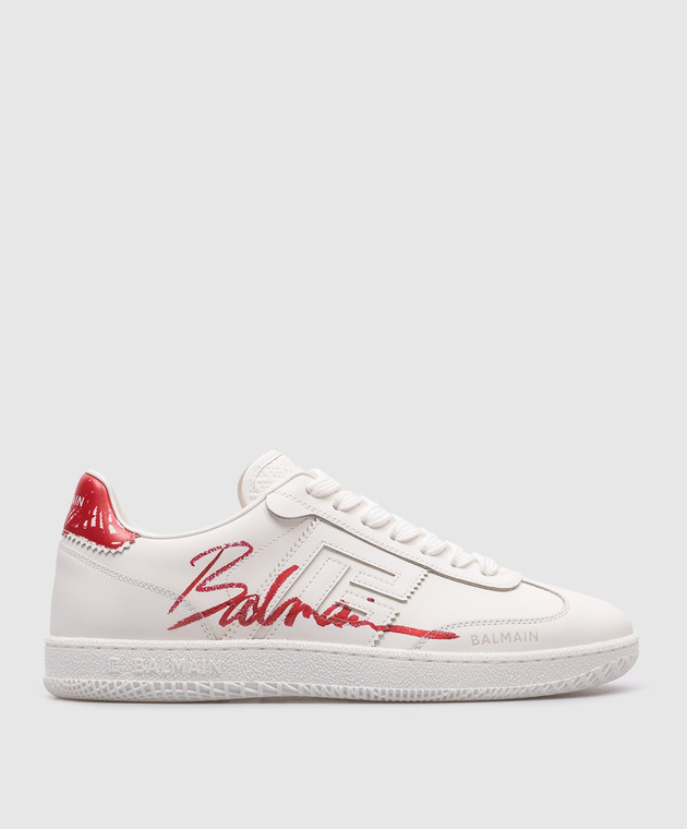 Balmain - Swan Lipstick white leather sneakers EN0VI735LIPS