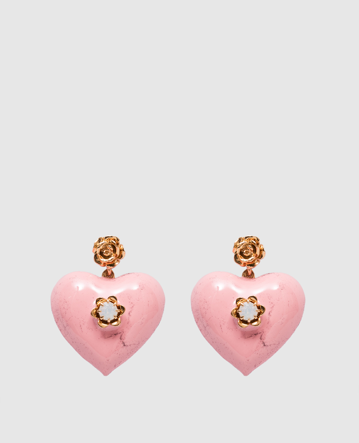 

Gold-tone heart-shaped earrings with crystals CelesteG, Golden