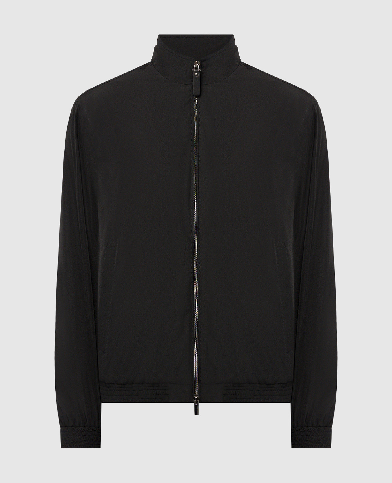 

Black windbreaker with branded patch Canali