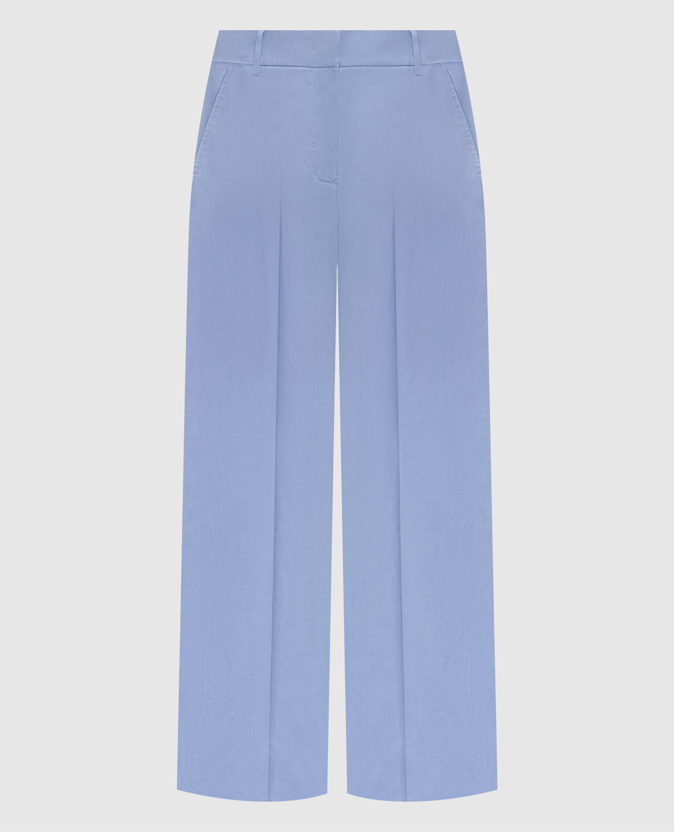 Blue ZIRCONE pants with linen Max Mara Weekend