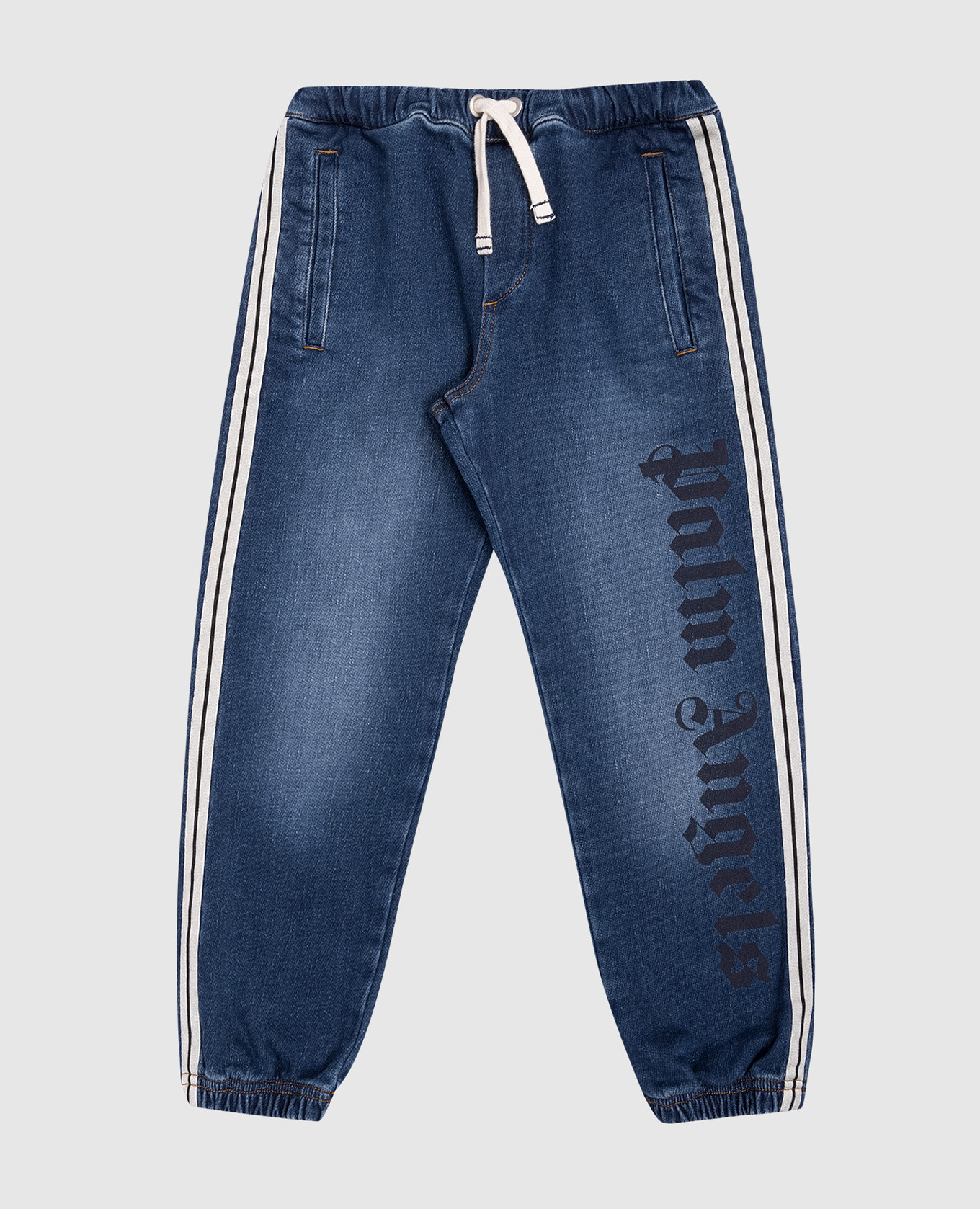 

Children's blue jeans with a distressed effect Palm Angels