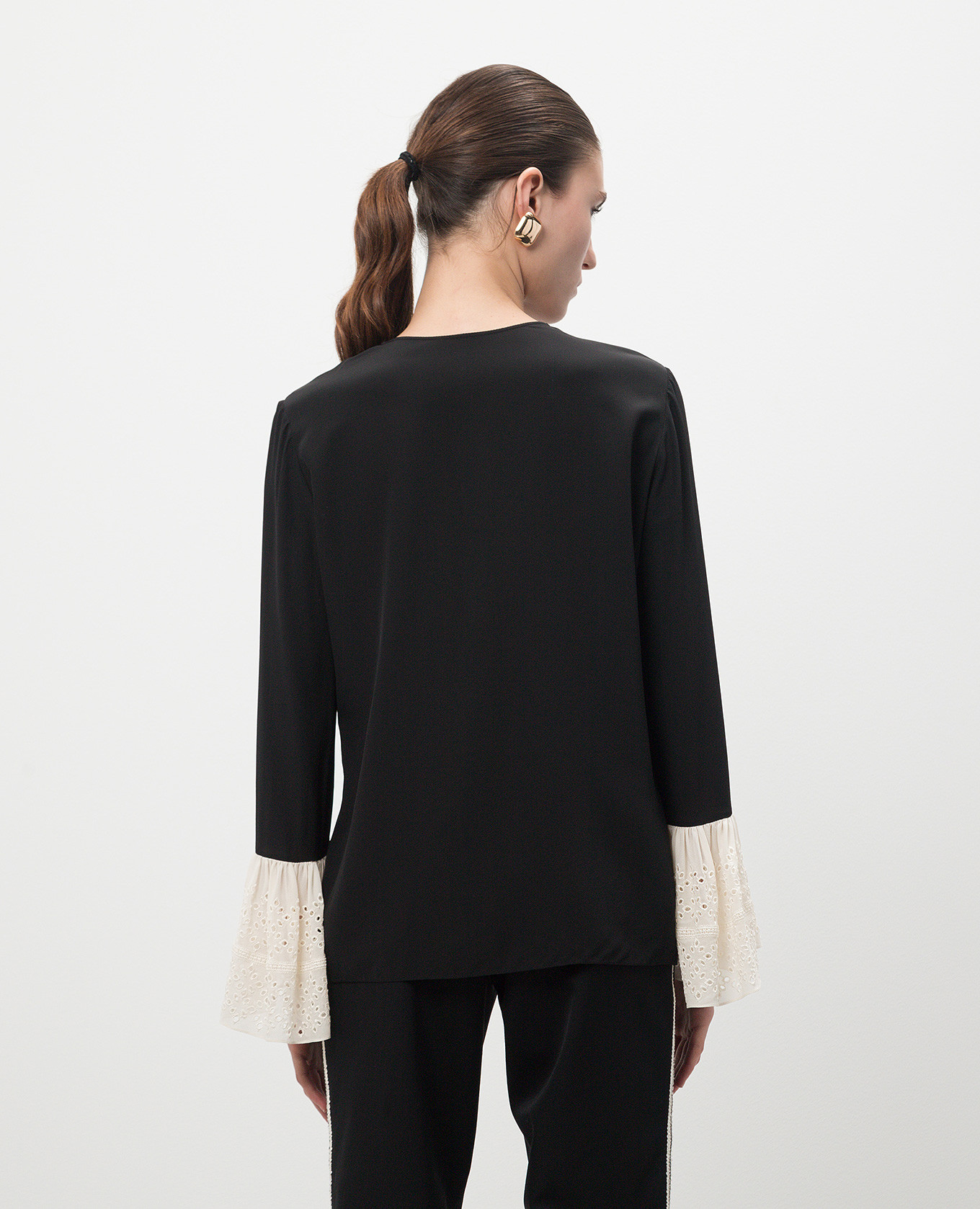 Black silk blouse Saint Laurent 4
