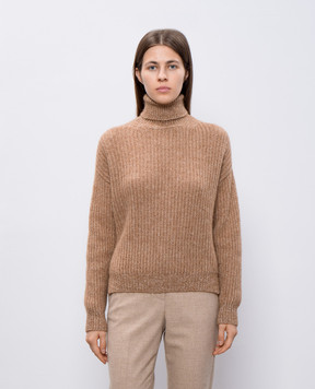 Peserico Brown alpaca sweater with lurex S99636F05A9249