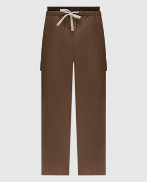 Palm Angels Brown linen cargo PMCA162S24FAB001