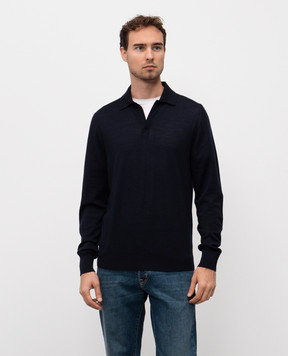 Sease Blue wool polo shirt WP032XG004