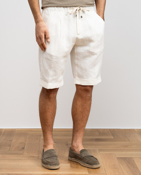 Cashmere&Whiskey White linen shorts 0255500195