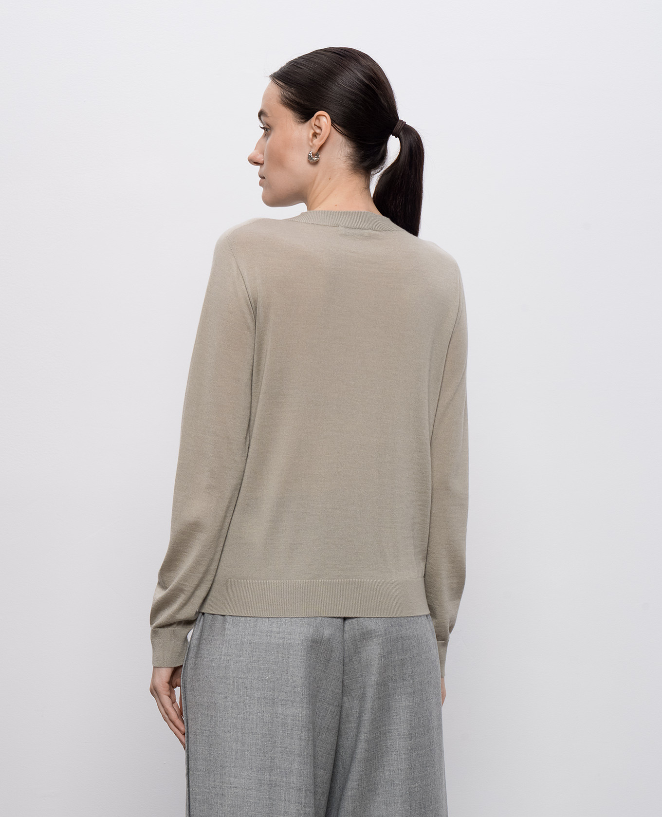 

Khaki cashmere and silk jumper Peserico