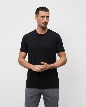 Tom Ford Black T-shirt with logo patch T4M081410