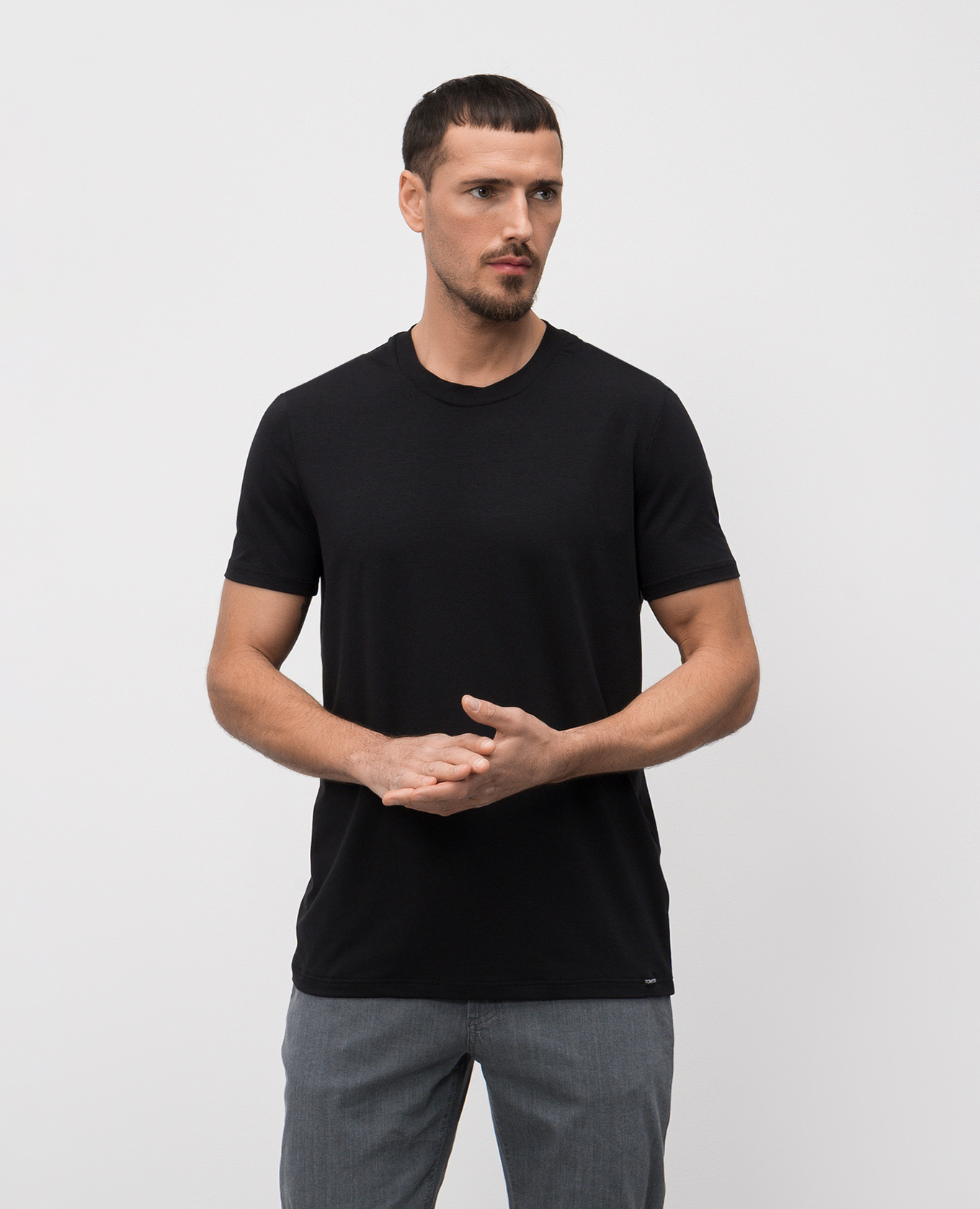 Black T-shirt with logo patch Tom Ford 2