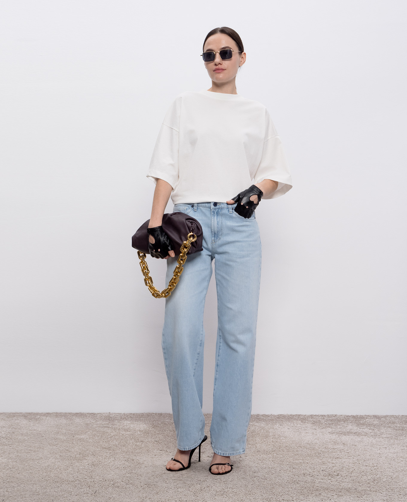 

White T-shirt with zipper Solotre