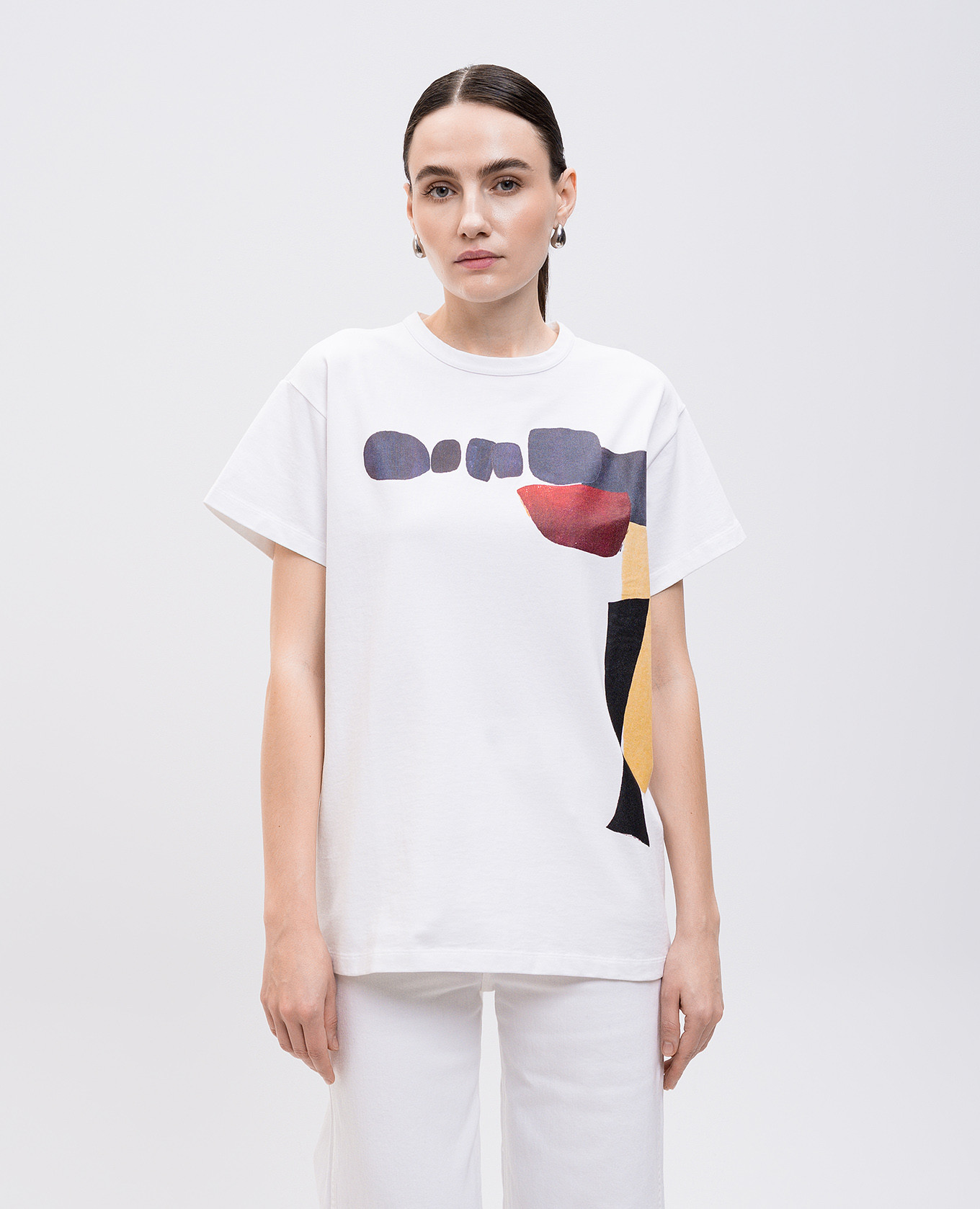 

Maeve white t-shirt with abstract print Khaite