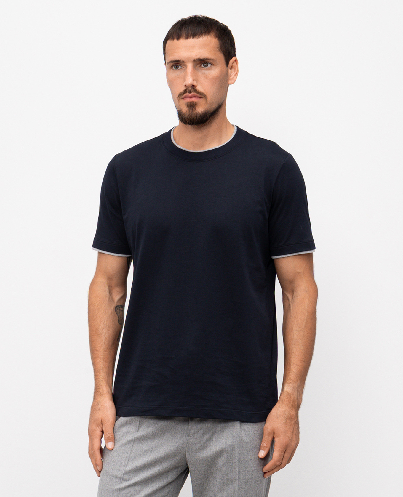 

Blue layered T-shirt Peserico