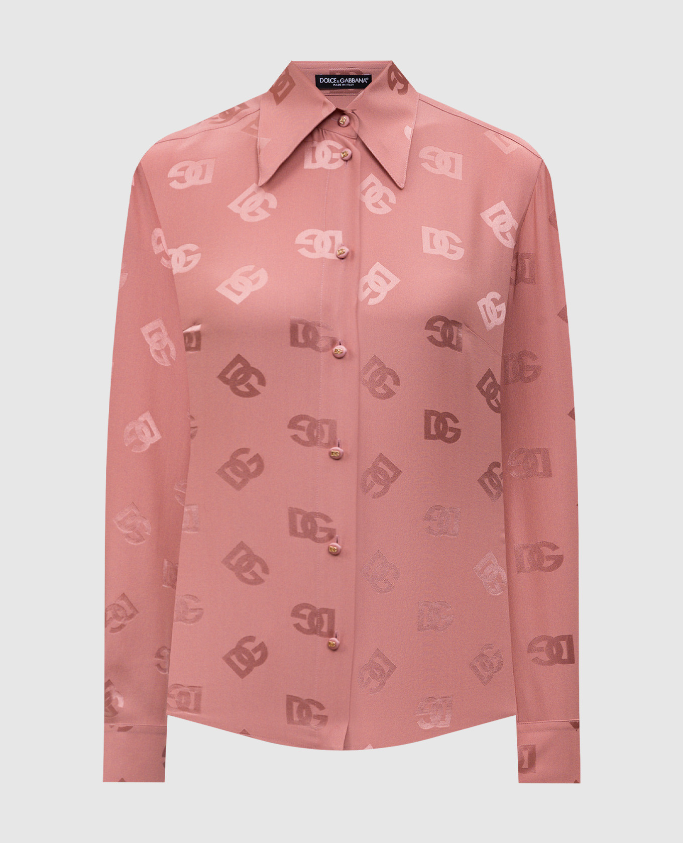 Pink DG logo silk blouse Dolce&Gabbana