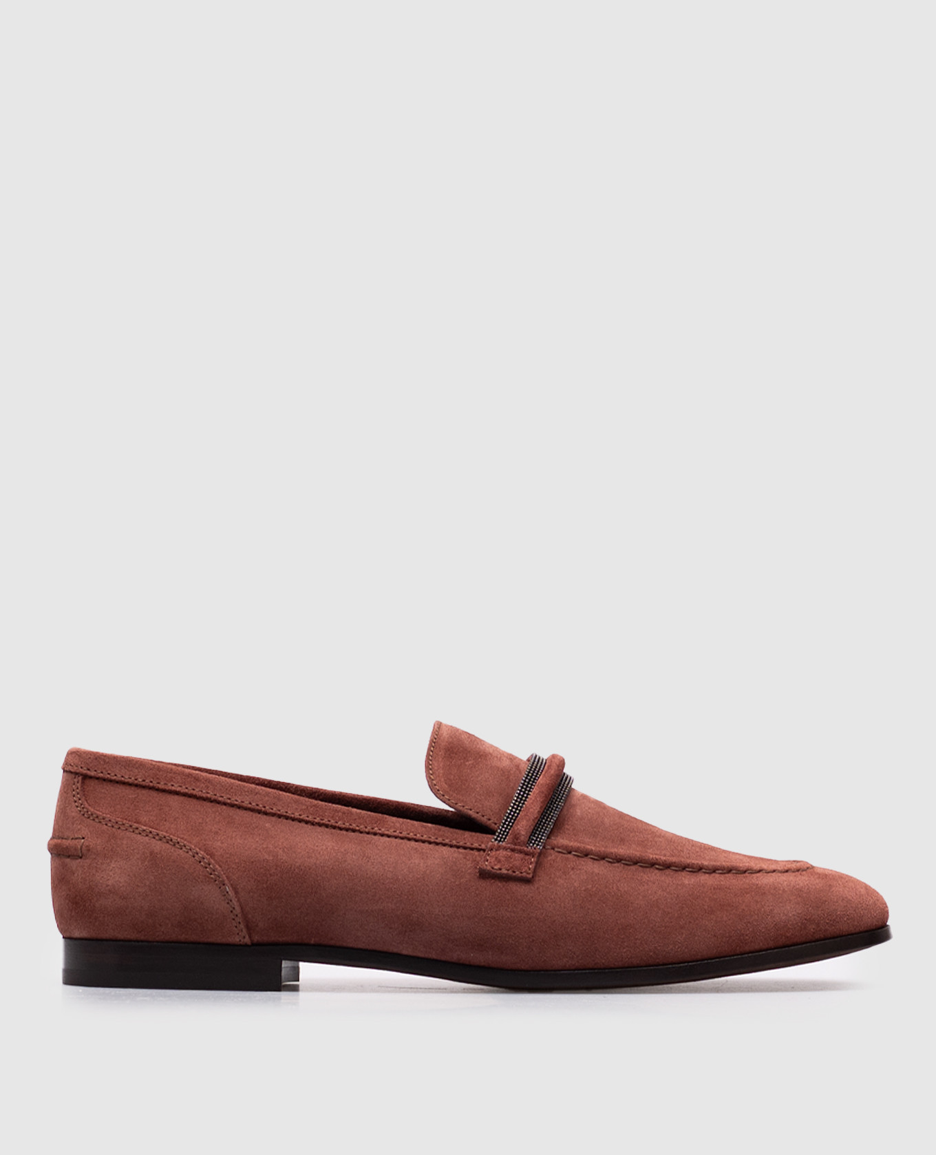 

Brown suede loafers with monil chain Brunello Cucinelli