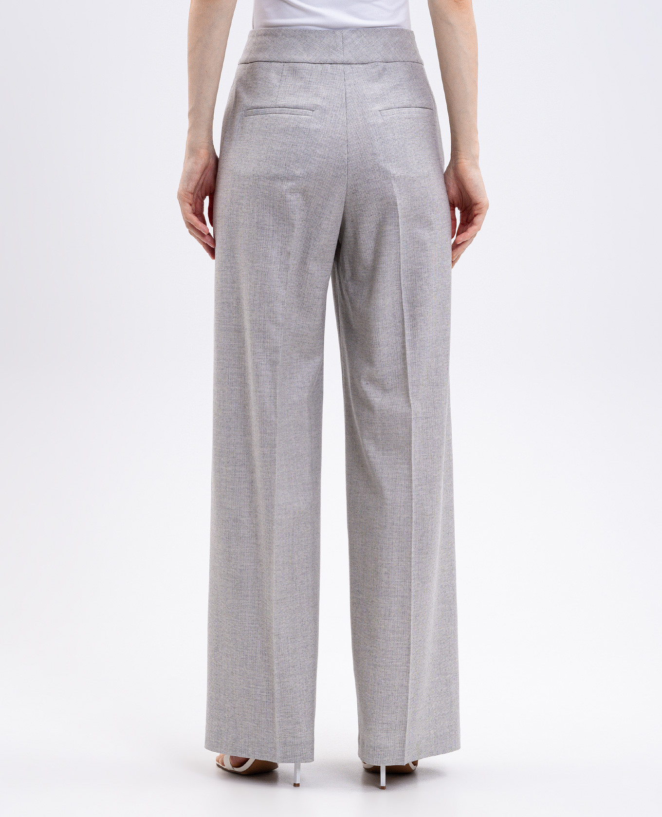 Gray wool patterned pants Peserico 4