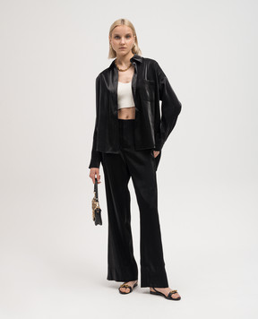 AERON Black satin blouse MAGNOLIA MAGNOLIA