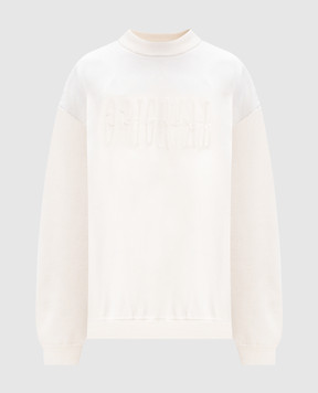 Vetements White merino wool sweater with logo embroidery UA65KN300W