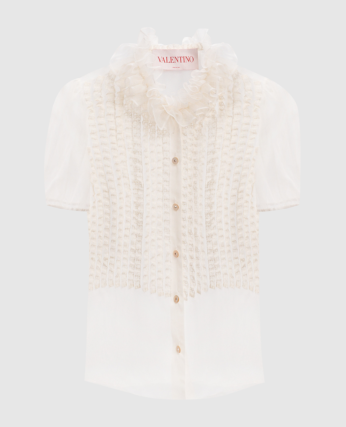 

White silk blouse with ruffles Valentino
