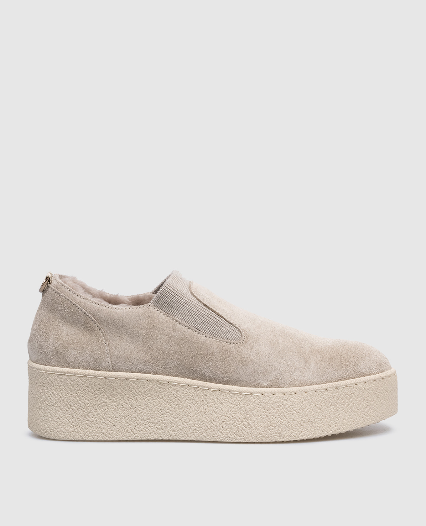 

Gray suede slip on fur Agnona, Grey