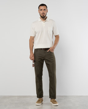 Stefano Ricci Green pants with logo patch MFT41S0060T213PT