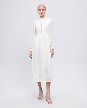 Twinset Beige midi dress with linen 251TP2063