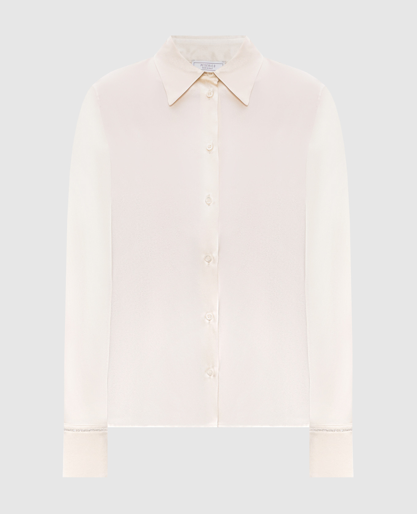 Beige silk blouse with monil chain Peserico