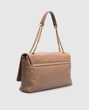 Twinset Beige glossy leather bag with logo 251TB7450