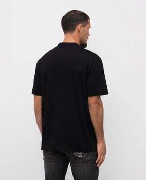 Versace Black t-shirt with logo print 10133021A15086