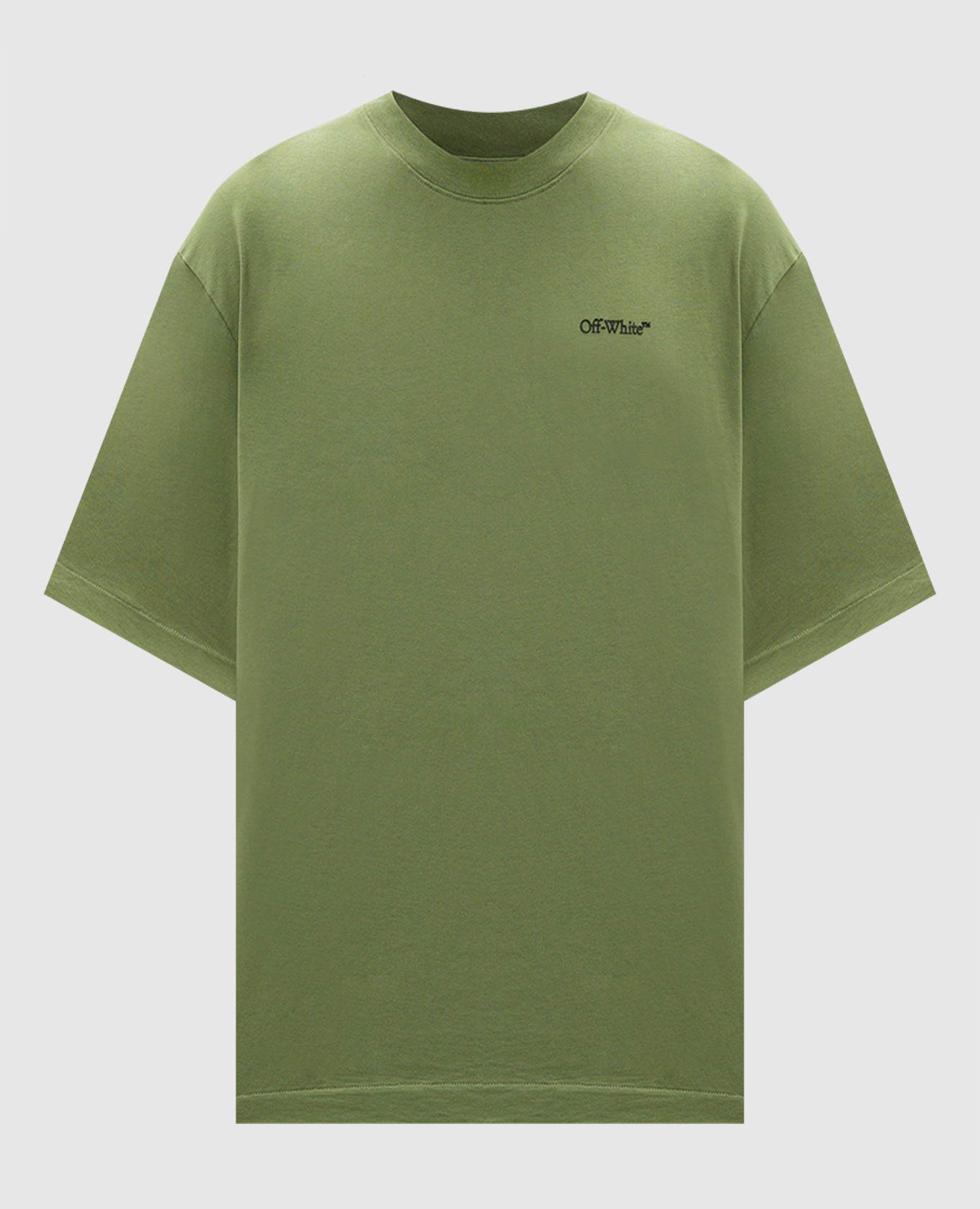 Green t-shirt with windy arrow logo print off-white
