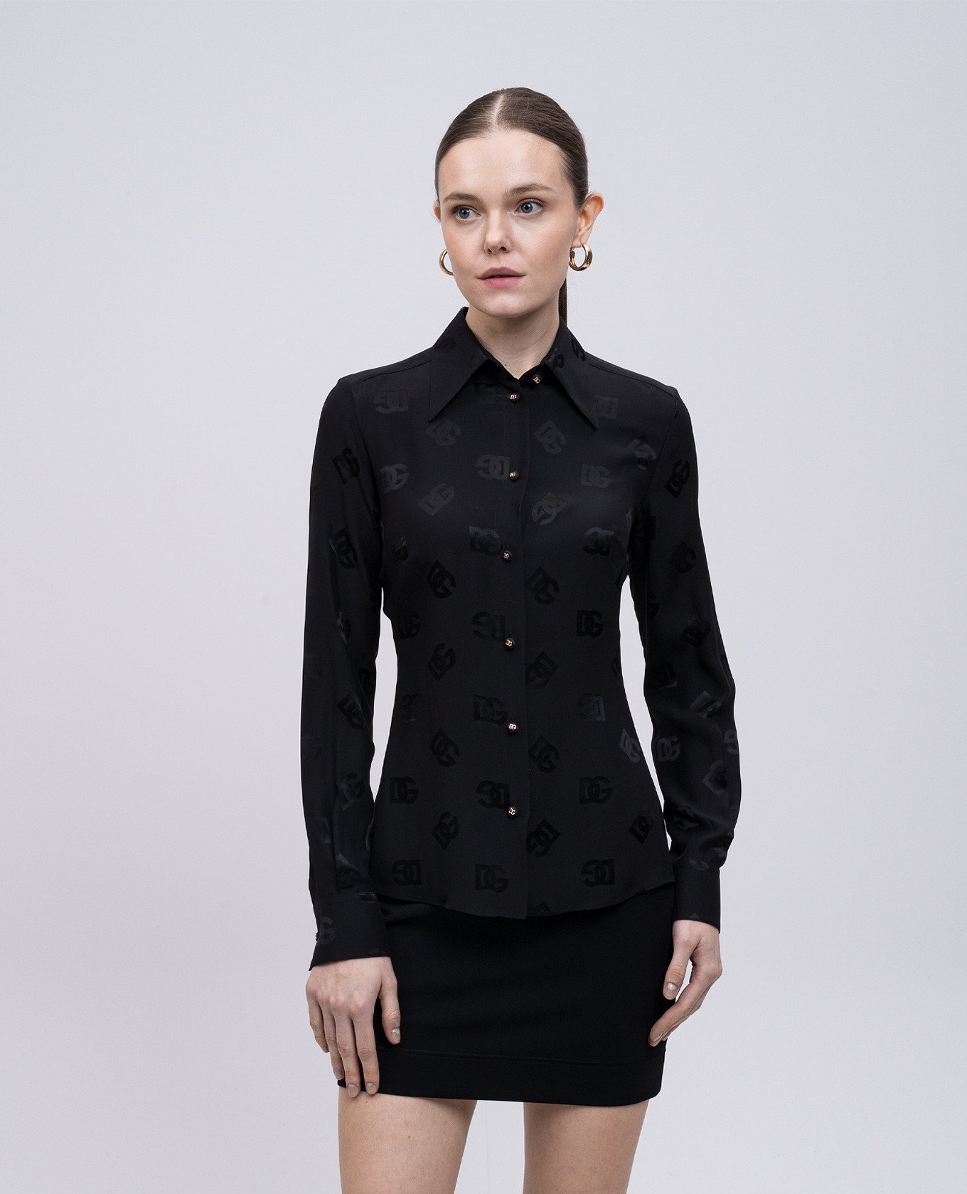

Black DG logo silk blouse Dolce&Gabbana