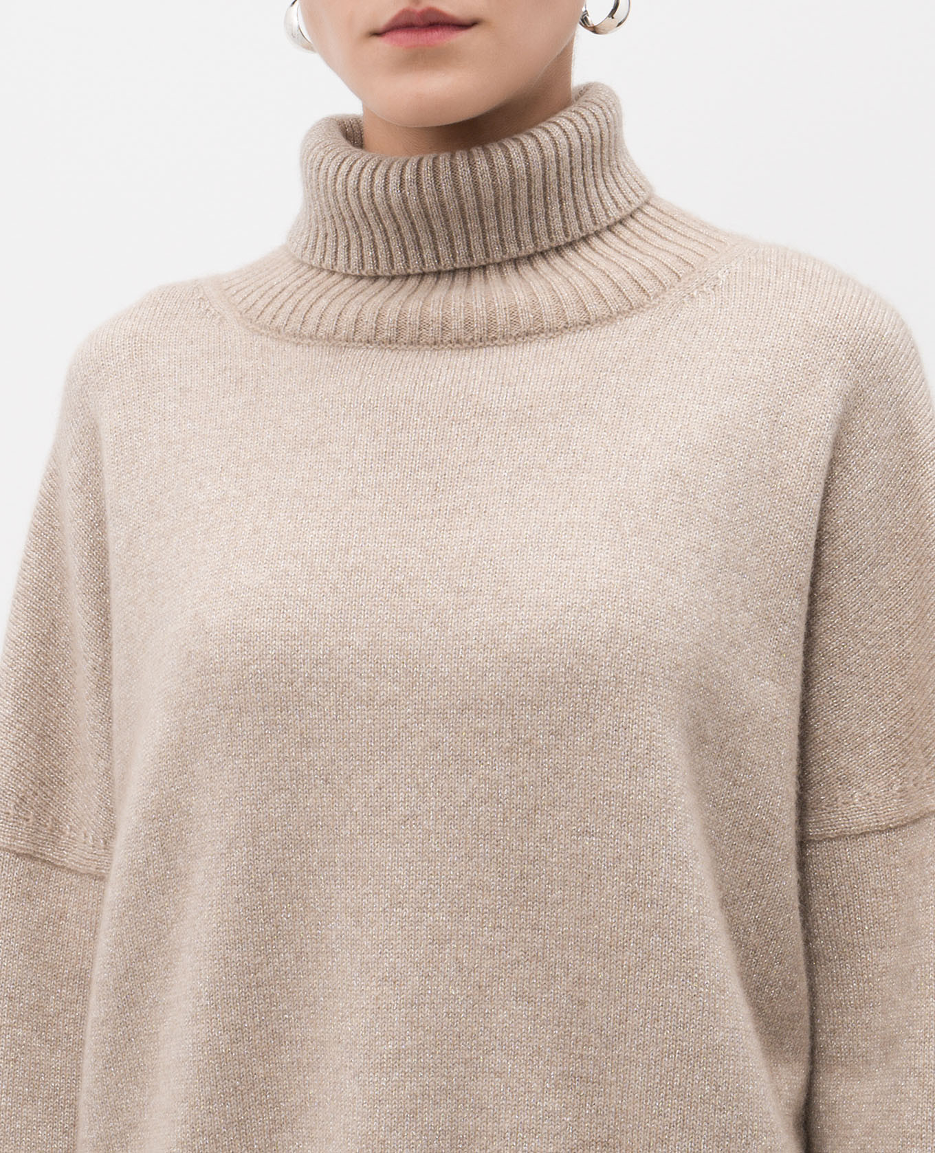 Beige Malaga cashmere sweater with lurex Simonetta Ravizza 5
