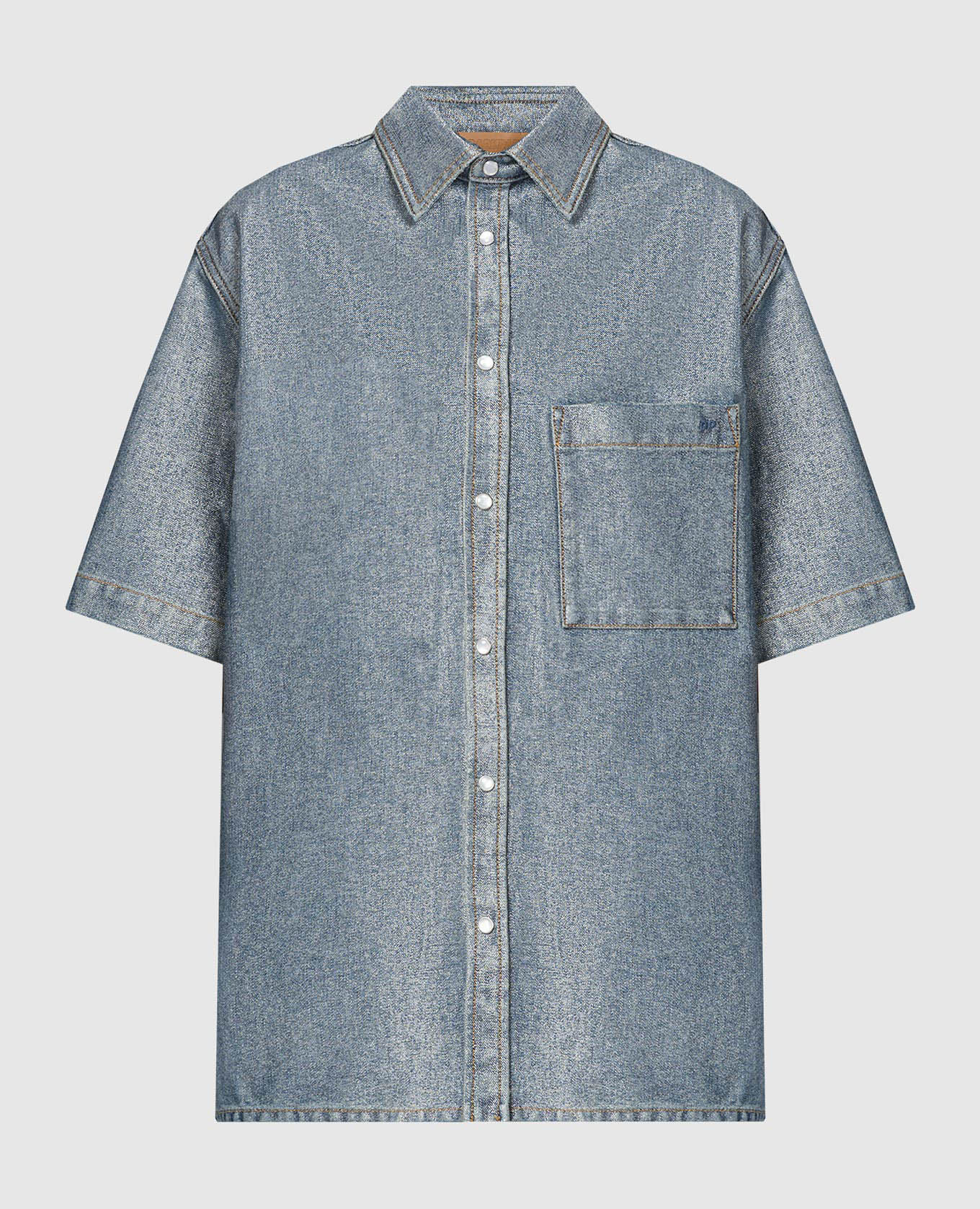 Vale blue denim shirt with lurex darkpark