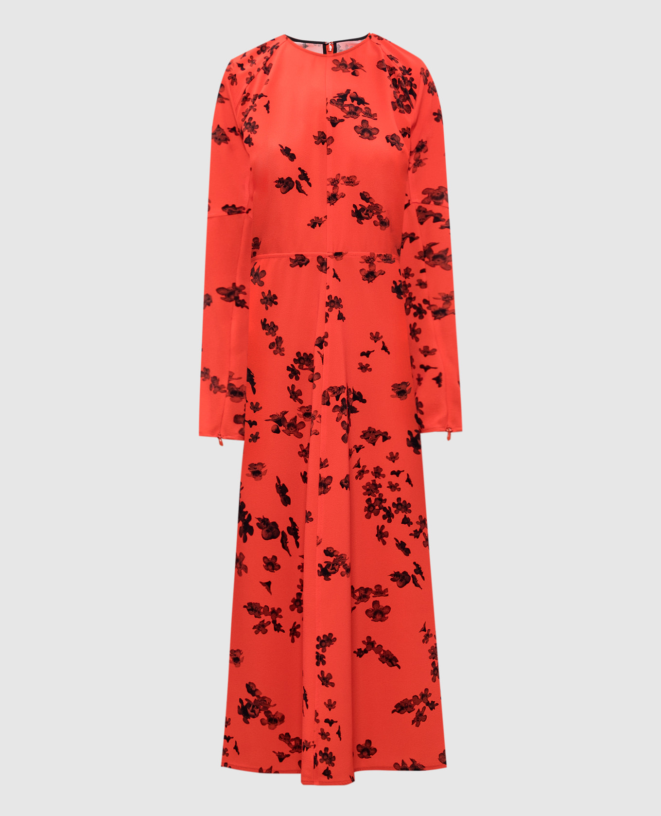 

Red midi dress in a floral pattern Victoria Beckham, Красный