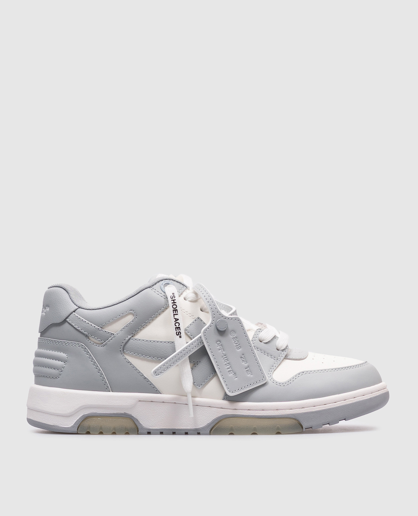 Gray leather sneakers Out of Office Off-White