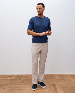 Enrico Mandelli Beige linen pants GYM02B5654
