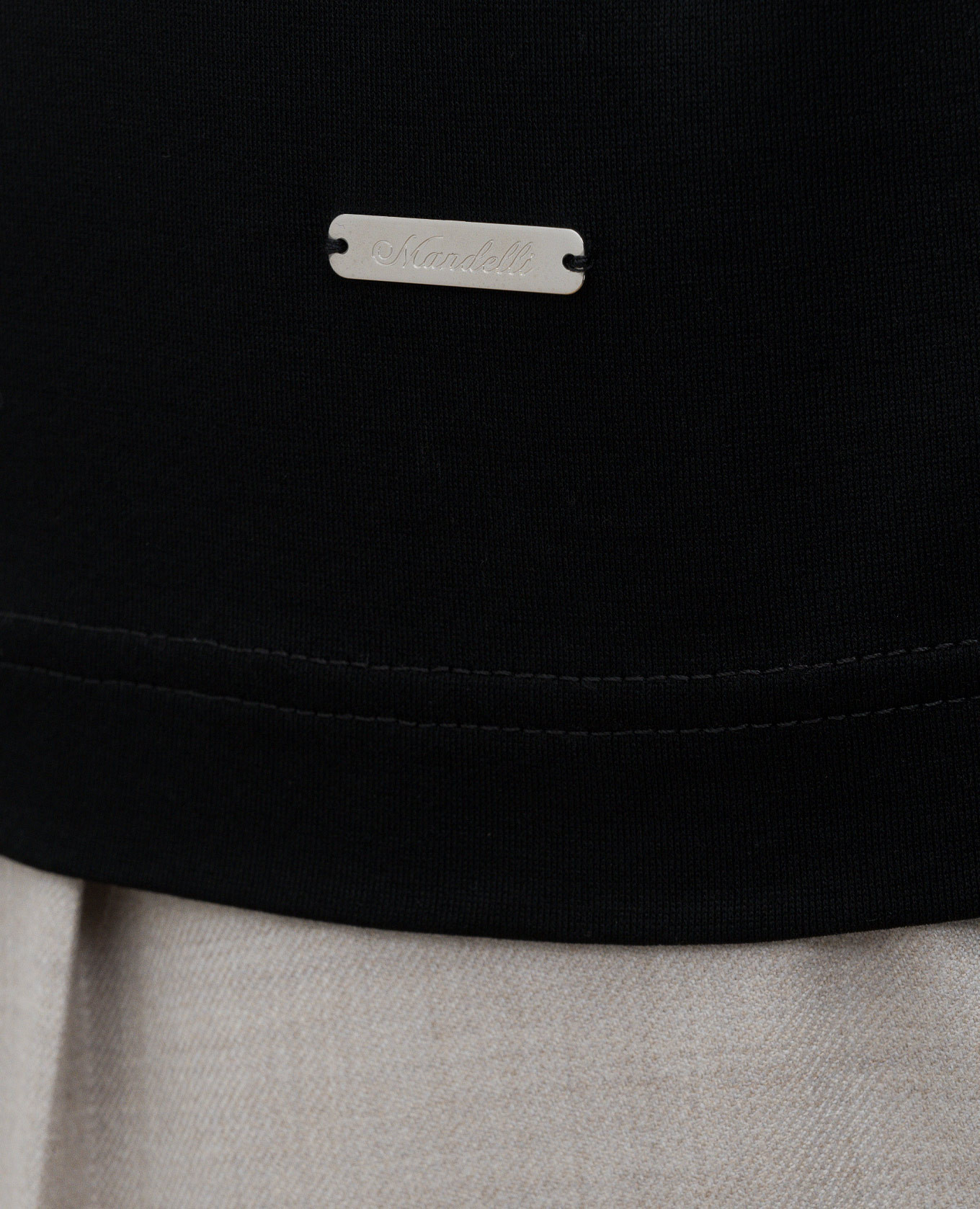 

Black silk T-shirt with logo Enrico Mandelli