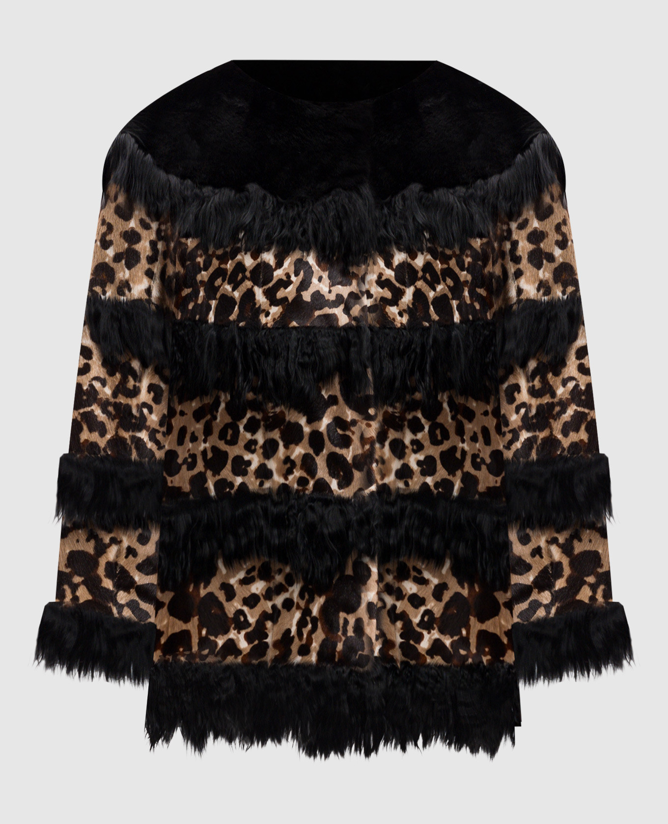 

Jolie short brown animal print fur coat Rindi