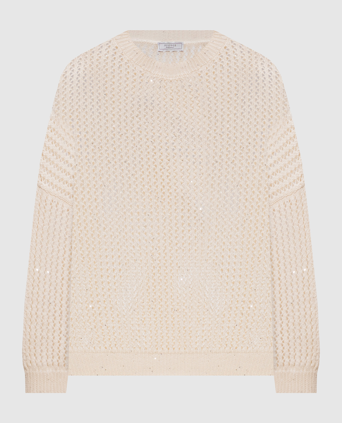 Beige openwork jumper with sequins Peserico