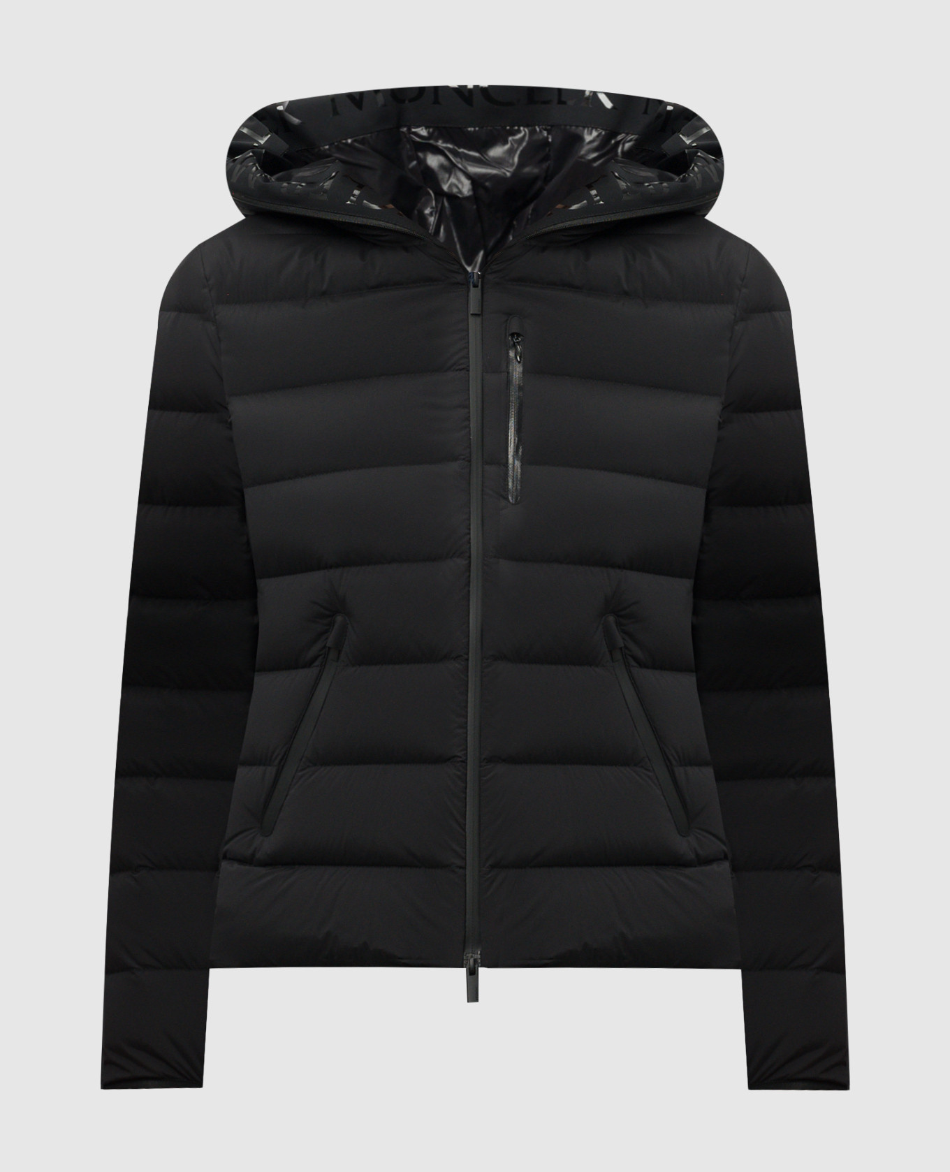 

Herbe black down jacket with logo patch Moncler