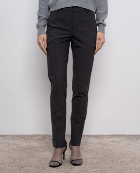 Brunello Cucinelli Gray wool pants with monil chain MPW07P8584