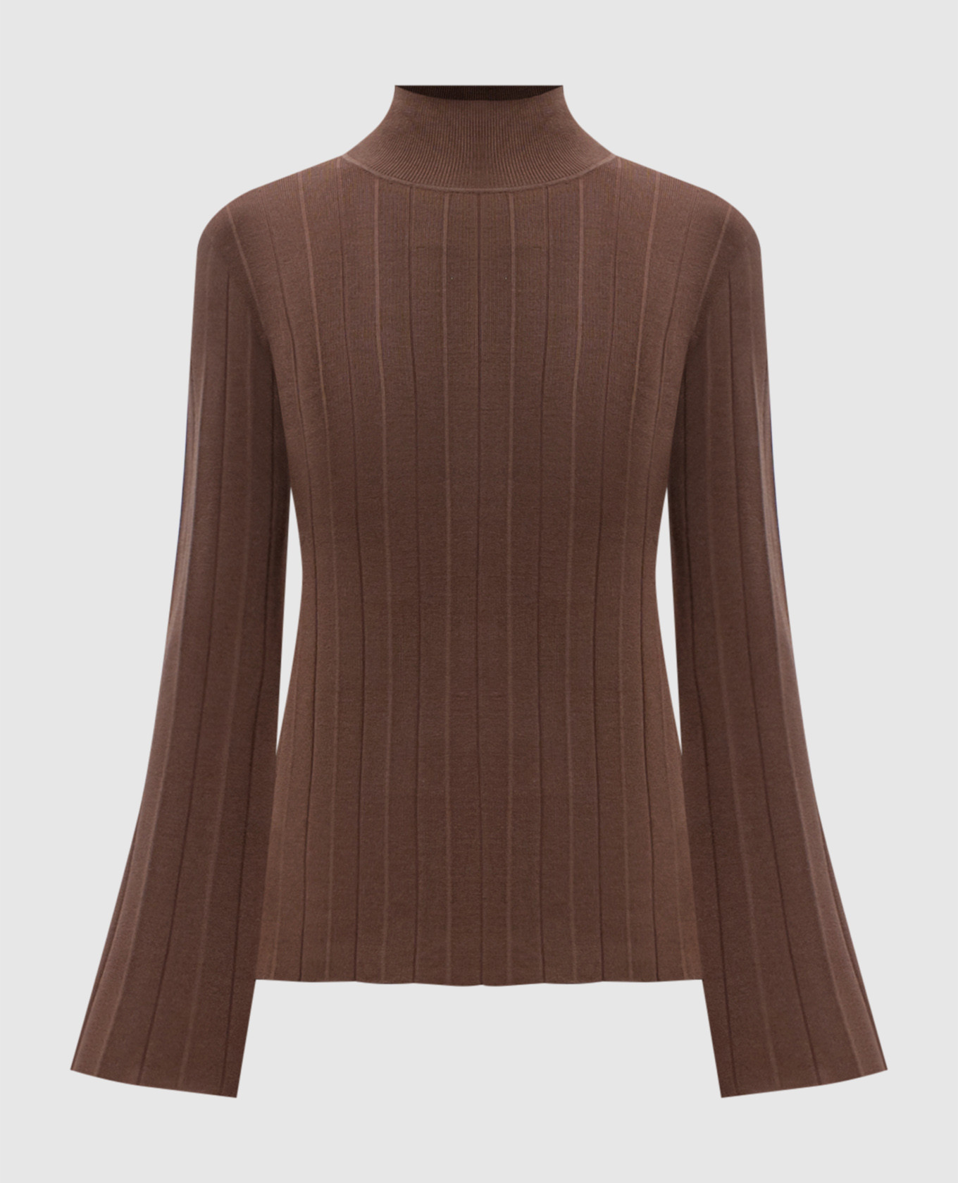 

Brown turtleneck with silk with a corrugation effect JOSEPH, Коричневый