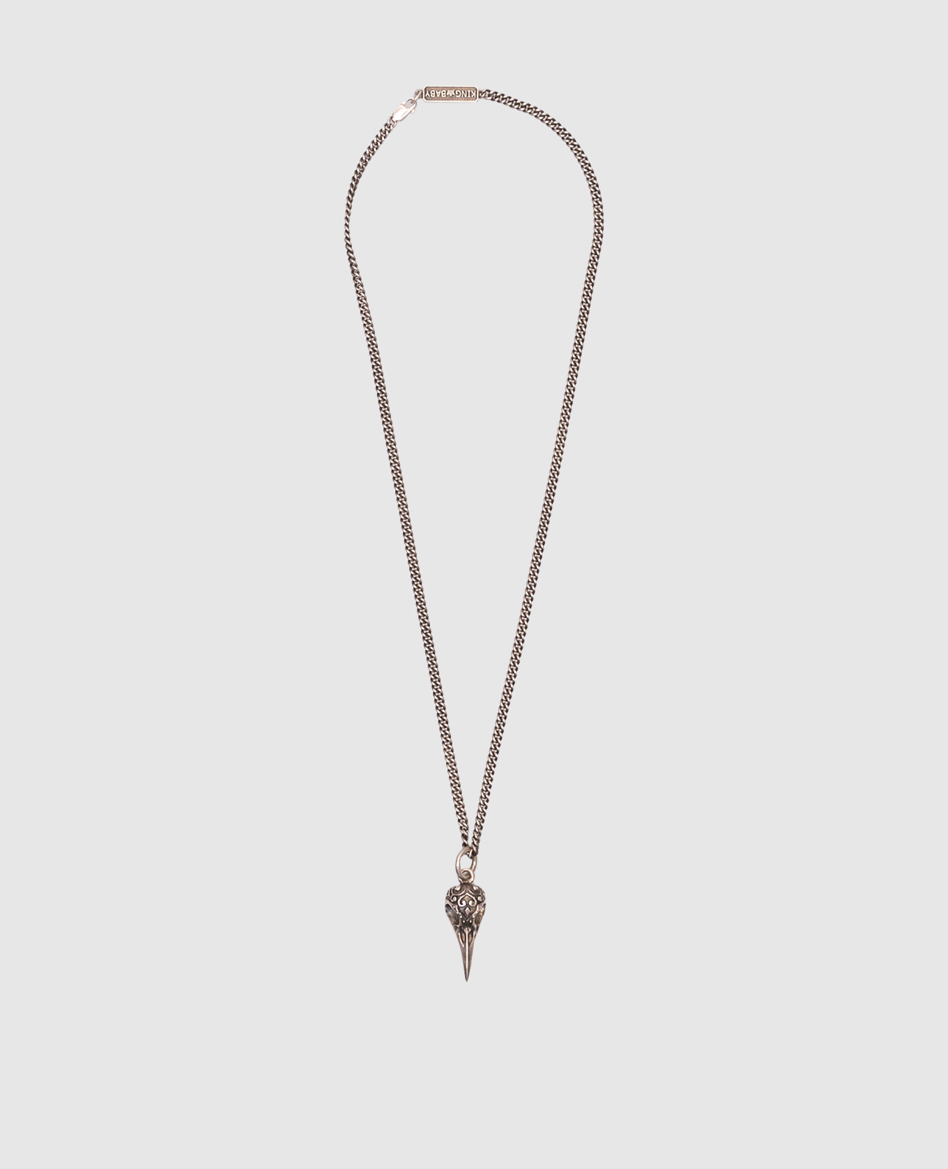 

Silver chain with a pendant in the shape of a crow's head King Baby