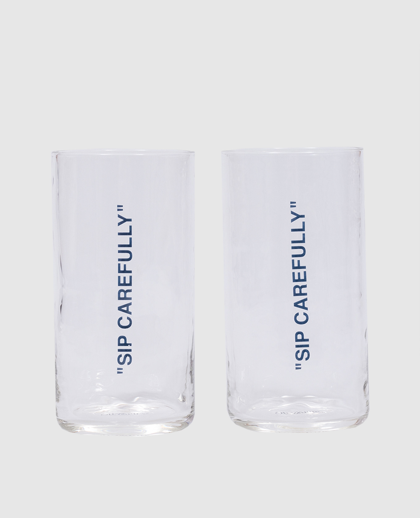 

A set of glasses with an inscription Off-White, Transparent