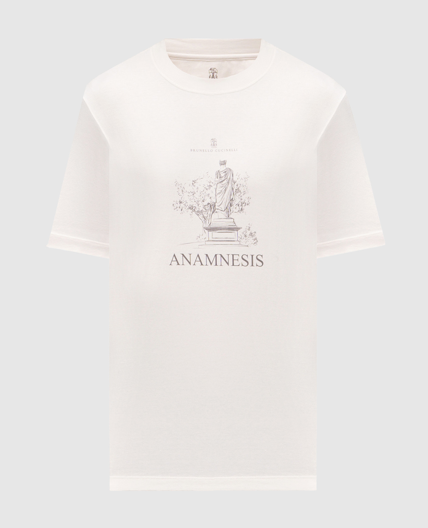 Beige T-shirt with logo print Brunello Cucinelli