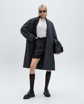 Maison Margiela Gray wool coat with layering effect S50AA0151S48842