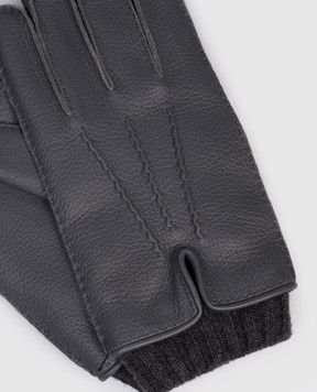 Agnona Gray leather gloves MY10U201K1211