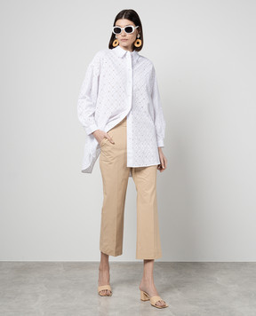 Twinset Beige pants with metallic logo 241TT2072