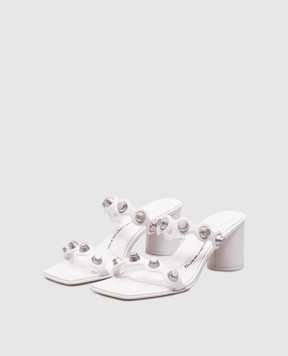 Alexander Wang Rexa white leather mules with studs 30125S012