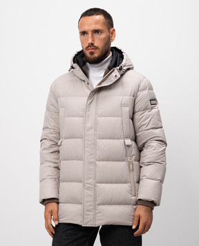Be Florence Beige down jacket with logo patch BE24M2
